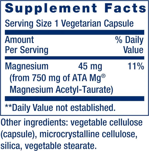 Miniatura 3 de Life Extension Calm-Mag, Acetil Taurinato de Magnesio, Fórmula Diaria de Manejo del Estrés, Apoya la Calma y la Relajación, Sin Gluten, Sin OGM