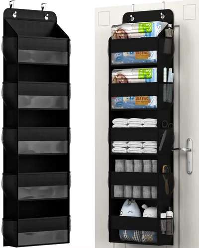 Miniatura 11 de Organizador Sobre Puerta, Almacenamiento para Autocaravana de 6 Estantes para Baño de RV, Almacenamiento Detrás de la Puerta, Organizadores Negro
