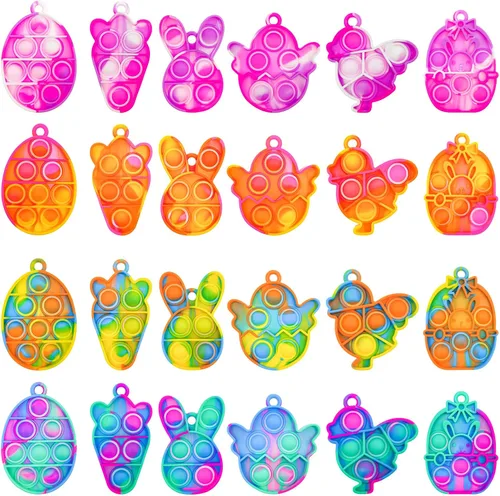 Juguetes sensoriales para ansiedad de Pascua, 24 unidades, regalos de fiesta de Pascua para niños, rellenos de huevos de Pascua, rellenos de cestas,