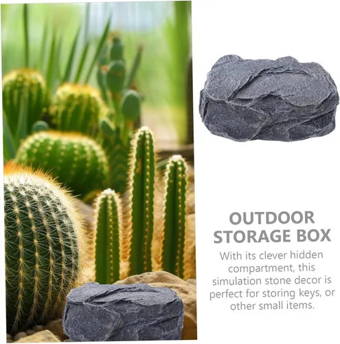 Miniatura 3 de Cabilock Simulation Stone Key Holder Outdoor Garden Decor Realistic Rock Design Spare Key Hiding Box for Keys Items for Patio Blends with Nature