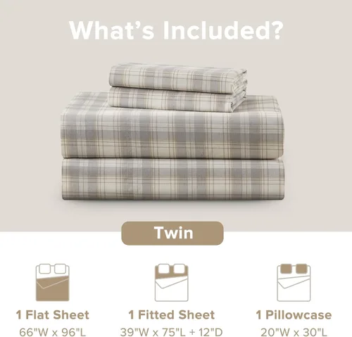Miniatura 105 de Comfort Spaces Sábanas 100% algodón tamaño King, transpirables, naturalmente frescas, sábanas de algodón suave con bolsillo elástico de 14 pulgadas