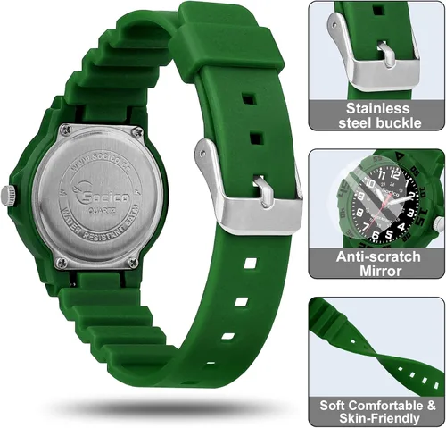 Miniatura 3 de Reloj analógico para niños, resistente al agua, para enseñar el tiempo, para niños y niñas, correa suave para aprender