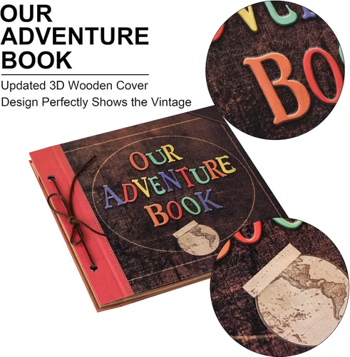 Miniatura 3 de Nuestro Libro de Aventuras de 12 x 12 pulgadas, Álbum de Recortes Grande Hecho a Mano, Libro de Recortes de Viaje, 60 páginas, álbum DIY