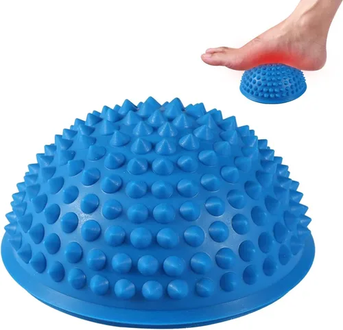 Agatige Bola de masaje de pies, semiredonda de PVC con pinchos para pies, terapia de equilibrio, cúpula de punto de activación, rodillo de masaje