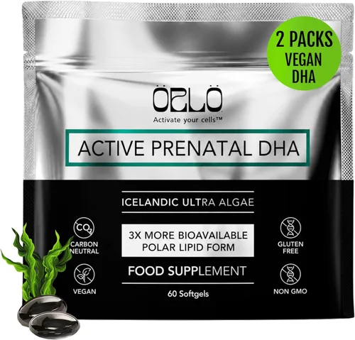 Miniatura 12 de Orlo Suplemento prenatal DHA de 1000 mg – Aceite de algas sin mercurio y metales pesados – Omega-3 nórdico islandés, desarrollo cerebral de mamá