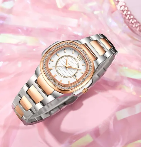 Miniatura 6 de Relojes de mujer Moda Cuadrado Dial Acero Inoxidable Impermeable Fecha Diamante Damas Vestido Relojes de Pulsera
