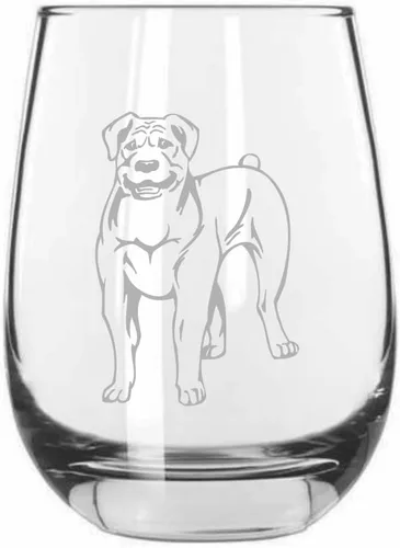 Miniatura 413 de Sakhalin Husky Dog - Copa de vino grabada personalizada de 15.25 onzas sin tallo