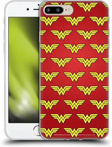 Miniatura 75 de Head Case Designs Funda de gel suave con licencia oficial de Wonder Woman DC Comics Classic Logos compatible con Apple iPhone 7 Plus/iPhone 8 Plus