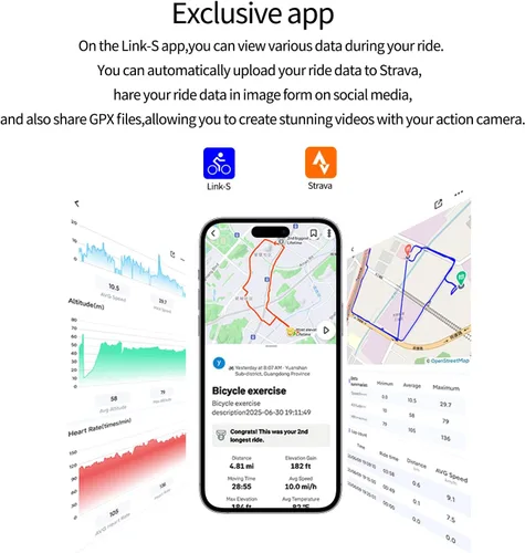 Miniatura 3 de Wireless Bike Computer GPS Bundle, Speedometer & Odometer, Cadence Sensor, Auto Backlight & Auto Stop, IPX7 Waterproof, 2.6" LCD Display