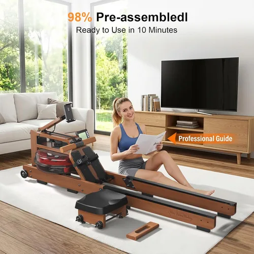 Miniatura 5 de 2026update Magnetic Rowing Machines for Home,Rower Machine with 16 Levels,Powerful Silent Magnetic Resistance,350lbs Weight Capacity,LCD De madera