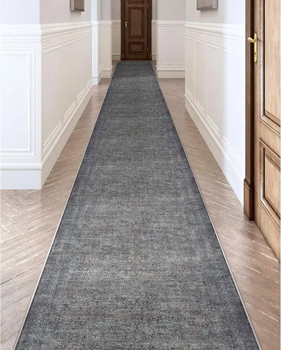 Well Woven Alfombra de Pasillo y Escalera de Tamaño Personalizado - Elige Tu Longitud - Alfombra Pasillera Juliette de Tejido Plano Oriental Azul 27