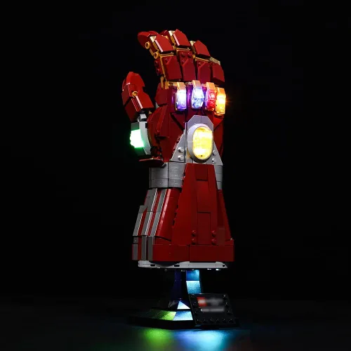 Miniatura 4 de Kyglaring Kit de iluminación LED diseñado para Lego Nano Gauntlet 76223 (sin modelo) y juego de luces compatible con réplica Iron Man Gauntlet