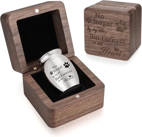 Miniatura 12 de Dletay Mini urnas para cenizas humanas, pequeñas urnas de cremación para hombres y mujeres, recuerdo de cenizas con caja cuadrada de madera de 1.18