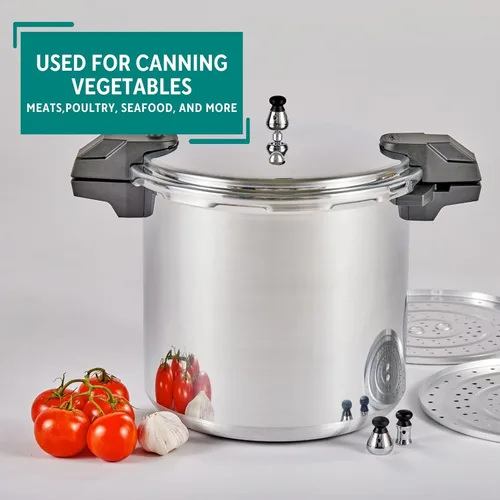 Miniatura 7 de MIRRO Enlatadora a presión de aluminio de 22qt con 3 reguladores y estantes de cocción dobles, 5/10/15 PSI