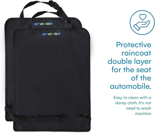 Miniatura 5 de Enovoe Protectores de asiento de automóvil para niños, paquete de 4 fundas de asiento trasero de automóvil de alta calidad que ofrecen protección