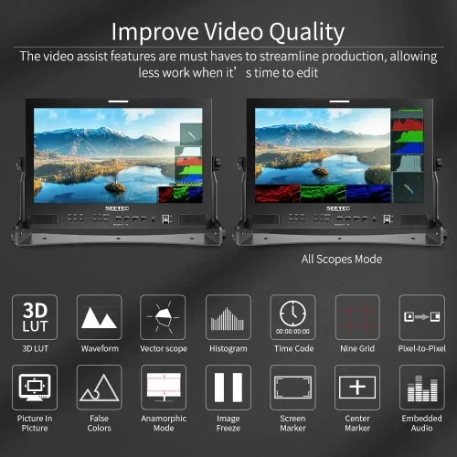 Miniatura 4 de ATEM173S Monitor de producción de multicámara de 17.3 pulgadas con forma de onda 3D LUT HDR HDMI 4X SDI entrada salida Full HD 1920x1080 GPI Control