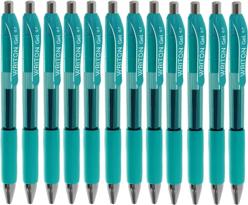 Miniatura 8 de Writon Bolígrafos de gel retráctiles y recargables, agarre cómodo, punta fina de 0.7mm, tinta negra, paquete de 12