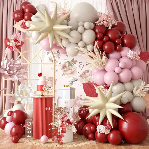 Miniatura 17 de Kit de Arco de Guirnalda de Globos de Género, Globos Rosa Polvoriento y Azul Arena Blanca, Globo Bohemio Rosa Nude para Tema Neutro Baby Shower