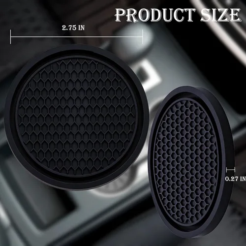 Miniatura 2 de 2 piezas posavasos para portavasos de automóvil, posavasos universales antideslizantes para portavasos de automóvil, 2.75 pulgadas posavasos