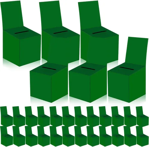 Miniatura 11 de Paquete de 30 urnas para rifas con ranura, caja de boletos de cartón con ranura, 6 x 6 x 6 pulgadas blanco (30pcs-White)