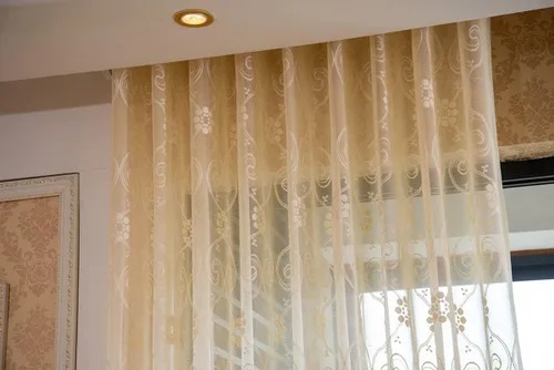 Miniatura 4 de European Style Semi Jacquard Sheer Curtains Basic Rod Pocket Top Style Living Room Bedroom(2 Panels, W 100 x L 102 inch, Yellow)