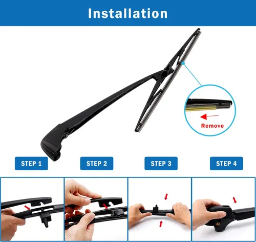 Miniatura 10 de WTI Juego de escobillas de limpiaparabrisas trasero Compatible con Honda CRV 2007-2011 CR-V SUV Kits de limpiaparabrisas traseros Montaje