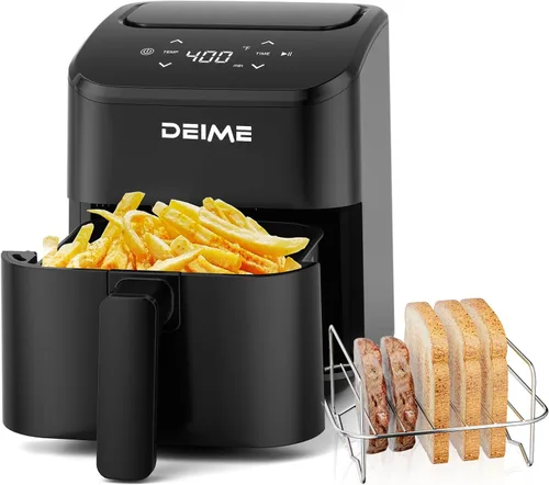 Miniatura 9 de DEIME - Freidora de aire pequeña digital de 2.8 cuartos de galón, compacta y que ahorra espacio, para hornear, recalentar, asar para comidas rápidas