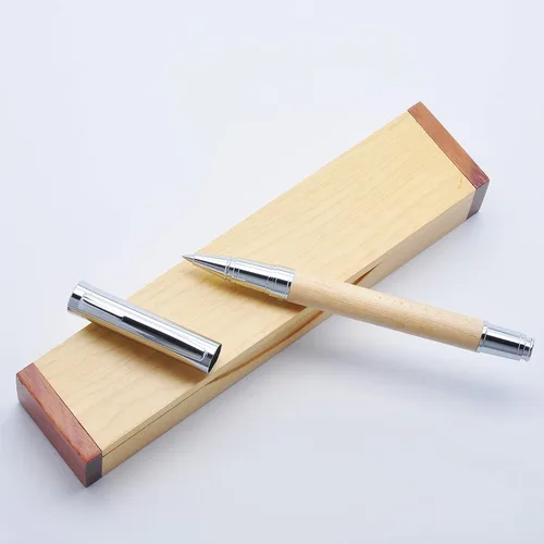 Miniatura 3 de LACHIEVA LUX Juego de bolígrafos de madera de arce natural, bolígrafo de madera de primera calidad con repuesto Schneider alemán, instrumento