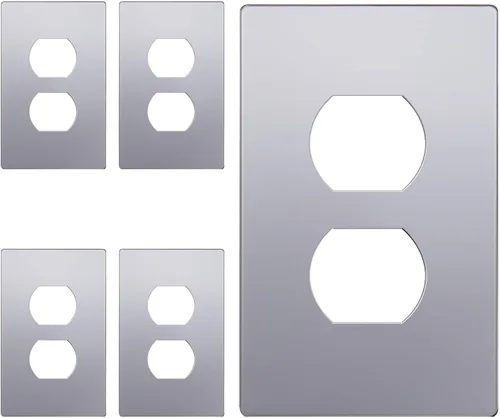 Miniatura 55 de ENERLITES Placa de pared de salida de receptáculo dúplex de tamaño mediano, placas de cubiertas de toma de corriente, tamaño medio de 1 banda, 4.88