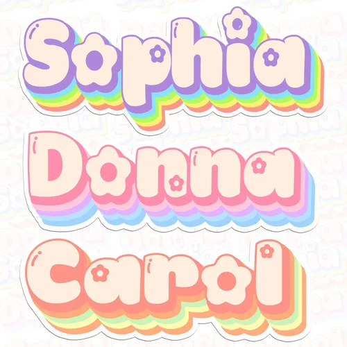 Miniatura 13 de Adhesivo personalizado con nombre colorido para niña, niño, tema de margarita, floral, troquelado, calcomanías de vinilo impermeables para botella