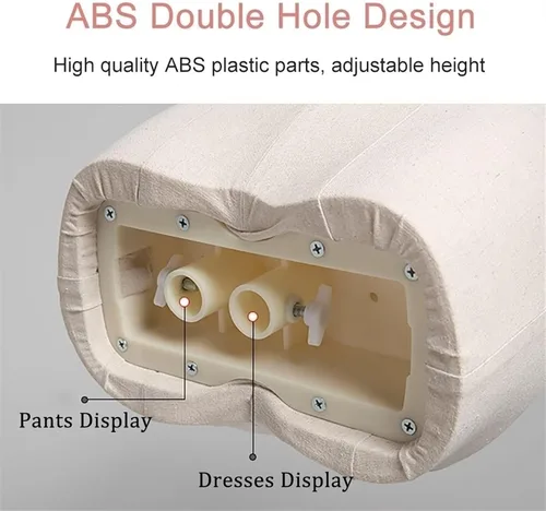 Miniatura 3 de Maniquí femenino de cuerpo completo con base de madera y cabeza de tela, soporte ajustable para bodas y exhibición de ropa