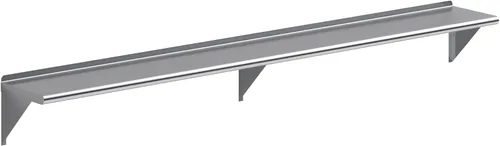 Miniatura 9 de AmGood Estante de pared de acero inoxidable de 60 pulgadas de largo x 14 pulgadas de profundidad Certificado NSF Estantería de metal