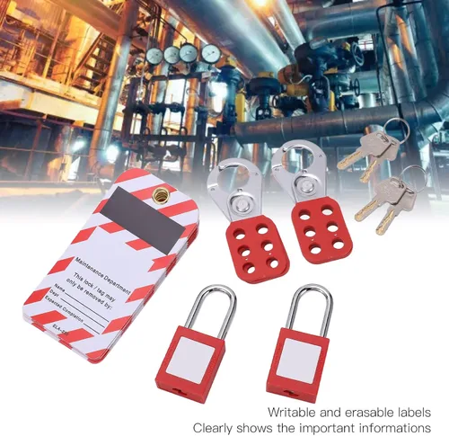 Miniatura 4 de Kit de etiquetado de bloqueo eléctrico, cerrojo de etiqueta Loto cerraduras de candado Conjunto de candado a prueba de herrumbre Equipo de energía