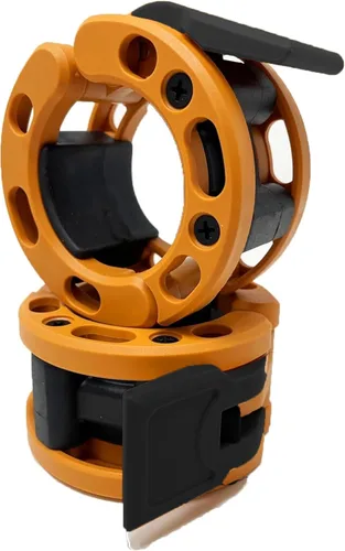 Miniatura 21 de Clout Fitness - Abrazaderas para barra de pesas olímpicas Collares de liberación rápida (2 unidades) Clips de peso con bloqueo para mancuernas de 2