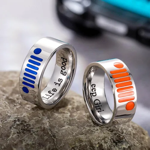 Miniatura 3 de Anillo JeepGrill con nombre personalizado para hombres y mujeres, unisex, anillo de pareja, regalo de joyería personalizado para niña