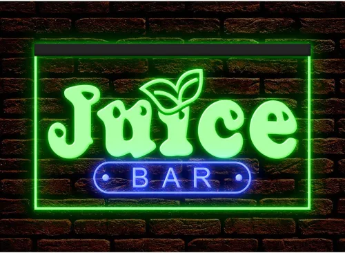 Miniatura 16 de 110034 OPEN Juice Bar Cafe Apple Orange Fruit Shop Display LED Letrero de neón con luz LED (12 x 8 pulgadas, morado)