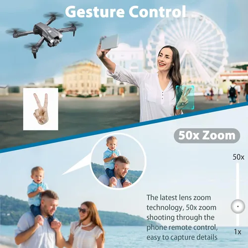 Miniatura 5 de MOCVOO Drone con cámara para adultos, drones mini FPV HD 1080P para niños principiantes, juguetes plegables de cuadricóptero RC para niños y niñas