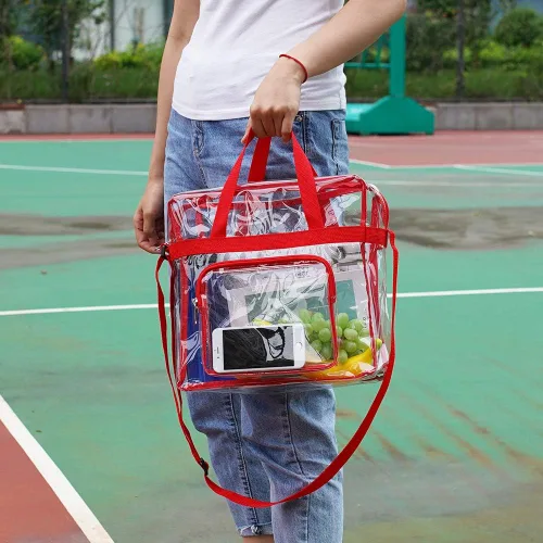 Miniatura 2 de Clearworld Bolsa transparente aprobada para estadios, transparente de 12 x 12 x 6 pulgadas, con bolsa frontal para accesorios para viajes, gimnasio