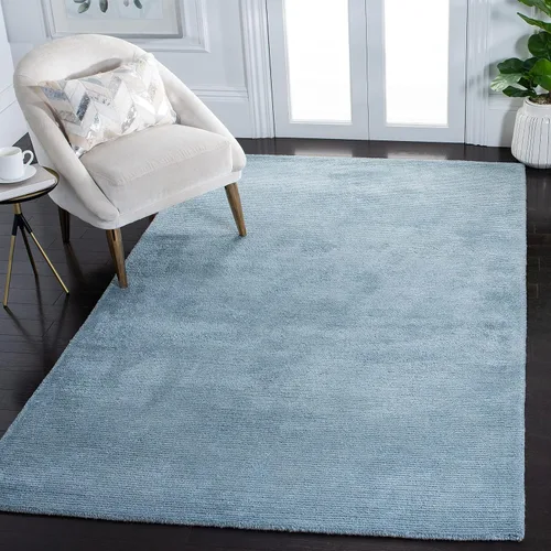 Miniatura 26 de SAFAVIEH Alfombra lavable para exteriores, colección Courtyard de 2.3 x 6.7 pies, beige y azul aguamarina, no desprende pelusa y es fácil