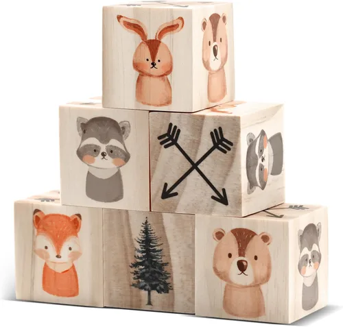 Kigley 6 piezas de decoración de guardería para niñas y niños, decoración de estante de acuarela para dormitorio, sala de juegos (animales del