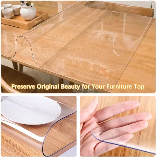 Miniatura 5 de Tapete de escritorio transparente de 12 x 16 pulgadas, 1.5mm de grosor, protector de cubierta de mesa, tapete de vinilo para escritorio