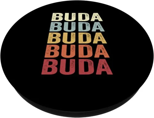 Miniatura 2 de Buda Texas Buda TX Retro Vintage Texto PopSockets PopGrip intercambiable