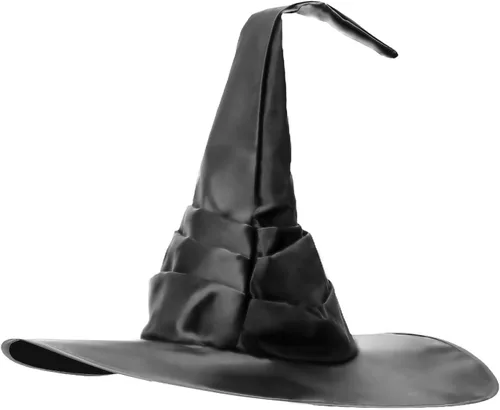 Miniatura 3 de Sombrero de bruja de Halloween, color negro, grande, fruncido para mujeres y hombres, gorra puntiaguda de mago, accesorios de disfraz de cosplay