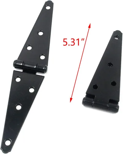 Miniatura 3 de T Tulead Bisagras de hierro para puerta, bisagra de bisagra para puerta, 5.31 pulgadas, color negro, paquete de 4, con tornillos de montaje