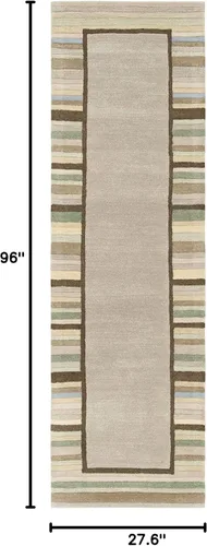 Miniatura 2 de Martha Stewart x SAFAVIEH - Colección de alfombras de área, 2 pies 3 pulgadas x 8 pies, color verde renacuajo, lana y viscosa hechas a mano, ideal