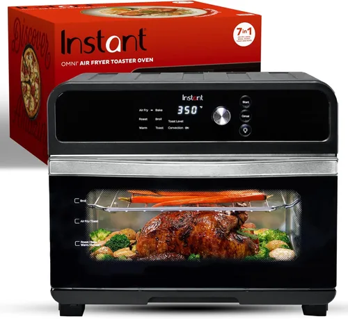 Instant Pot Omni Horno Tostador Freidora de Aire de 19QT/18L, Funciones 7 en 1, Cabe Pizza de 12", Hace Crujiente, Asa, Hornea, Rostiza, Tuesta,