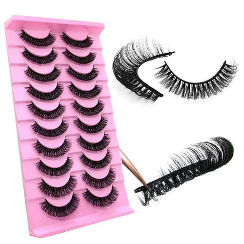 Miniatura 84 de 10 pares de pestañas rusas 3D voluminosas, con curvatura DD, pestañas postizas de visón sintético, pestañas de 19/32 de pulgada que parecen S09