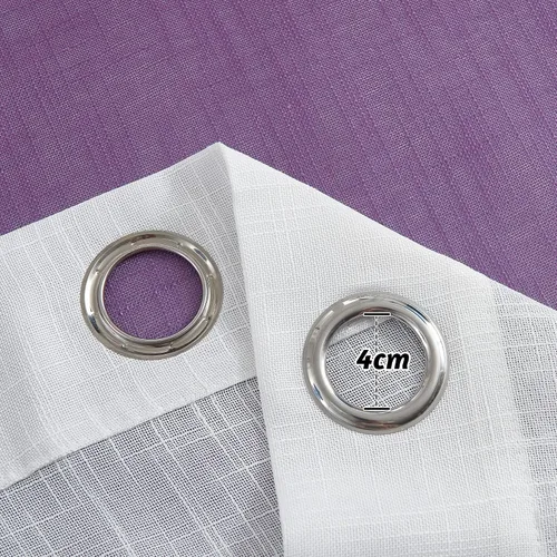Miniatura 2 de NICETOWN Cortinas de lino sintético degradado para sala de estar, estilo noble con ojales, cortinas semitransparentes para niños, cortinas de Morado