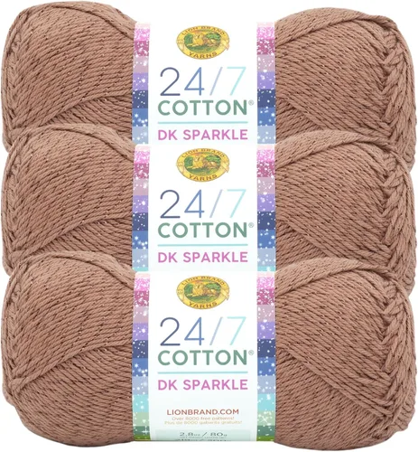 Miniatura 9 de Lion Brand Yarn Estampados DK de algodón 24/7, hilo para tejer, ganchillo y manualidades, azul, paquete de 1 Cotton Yarn for Knitting, Crochet