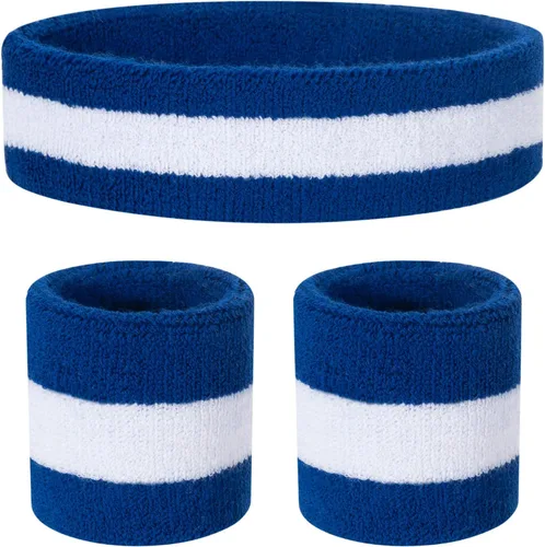 ONUPGO Juego de bandas para el sudor para niños pequeños, banda atlética de algodón para el sudor para niños, jóvenes y bebés (1 diadema + 2